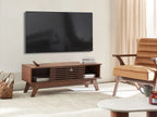 TV Stand TOLEDO Dark Brown – 120 cm Retro Wooden TV Cabinet with Sliding Doors