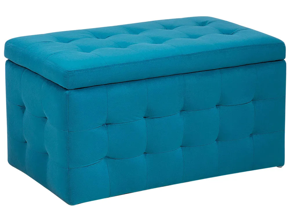 Storage Ottoman MICHIGAN Velvet – Tufted Upholstered Storage Bench with Hinged Lid, Multiple Colours