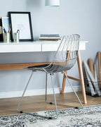 Set of 2 Dining Chairs HARLAN Metal Silver with Faux Leather Seat