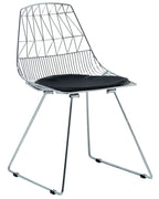 Set of 2 Dining Chairs HARLAN Metal Silver with Faux Leather Seat