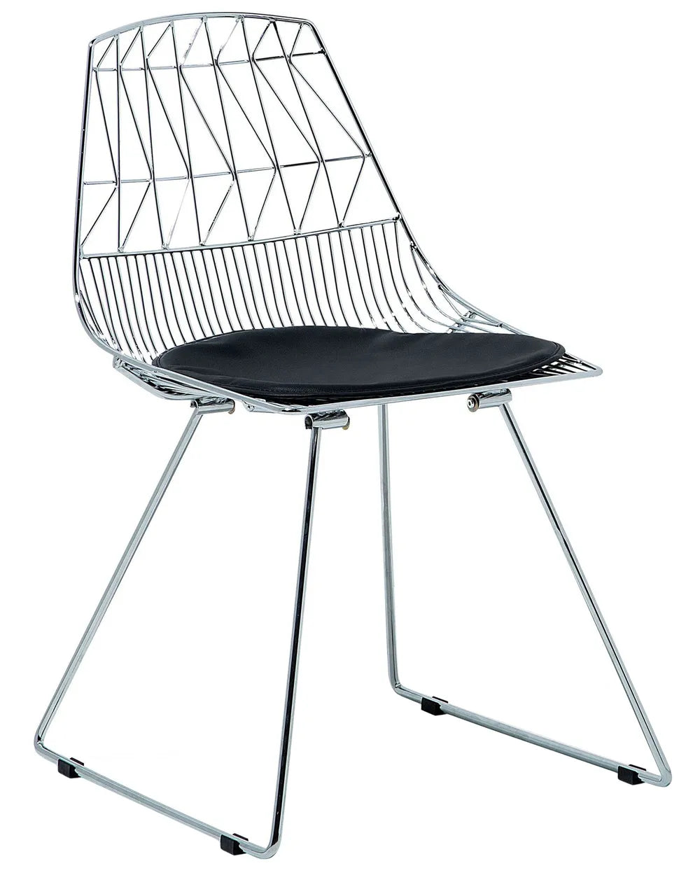 Set of 2 Dining Chairs HARLAN Metal Silver with Faux Leather Seat