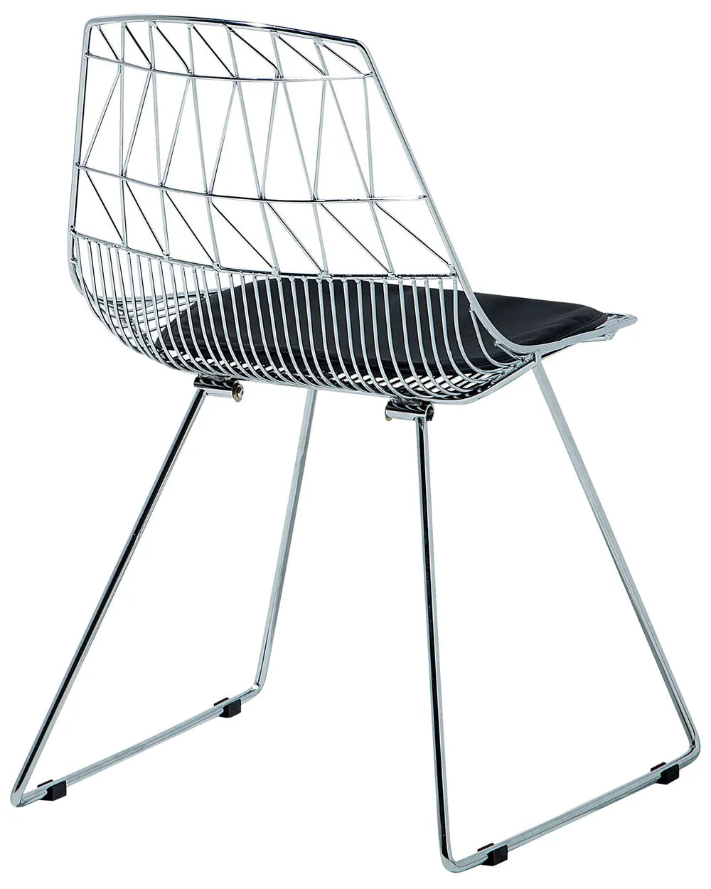 Set of 2 Dining Chairs HARLAN Metal Silver with Faux Leather Seat