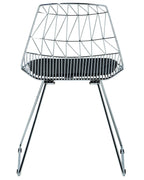 Set of 2 Dining Chairs HARLAN Metal Silver with Faux Leather Seat