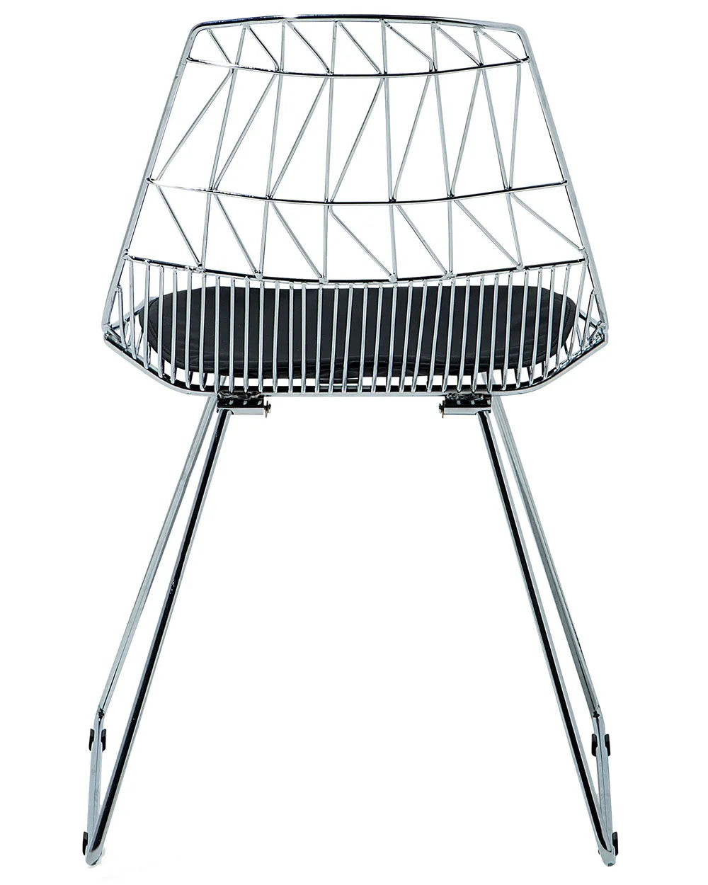 Set of 2 Dining Chairs HARLAN Metal Silver with Faux Leather Seat