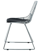 Set of 2 Dining Chairs HARLAN Metal Silver with Faux Leather Seat