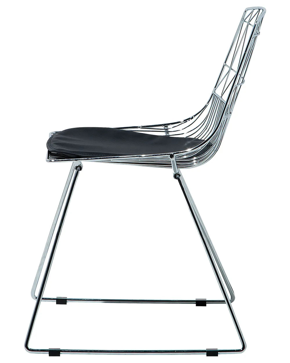 Set of 2 Dining Chairs HARLAN Metal Silver with Faux Leather Seat