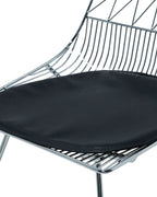Set of 2 Dining Chairs HARLAN Metal Silver with Faux Leather Seat