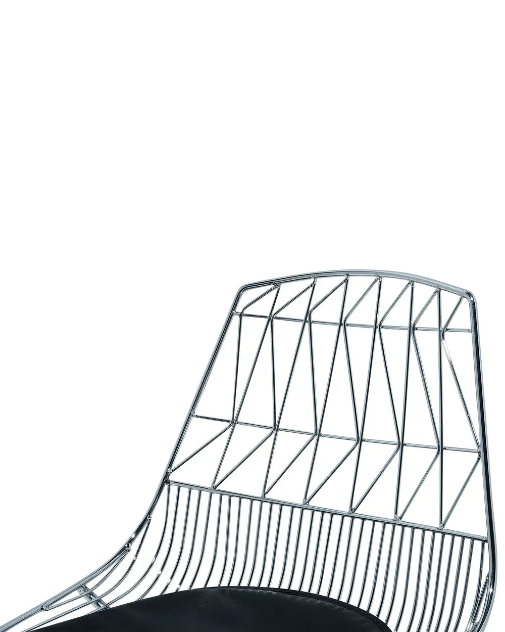 Set of 2 Dining Chairs HARLAN Metal Silver with Faux Leather Seat