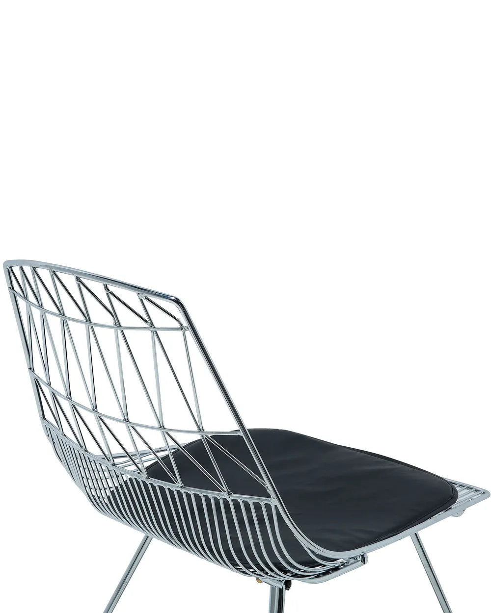 Set of 2 Dining Chairs HARLAN Metal Silver with Faux Leather Seat