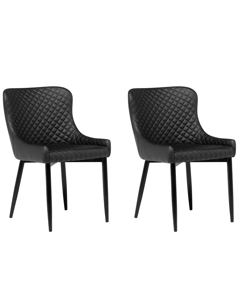 Set of 2 Dining Chairs SOLANO Faux Leather Black