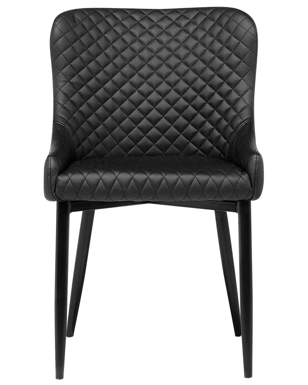 Set of 2 Dining Chairs SOLANO Faux Leather Black