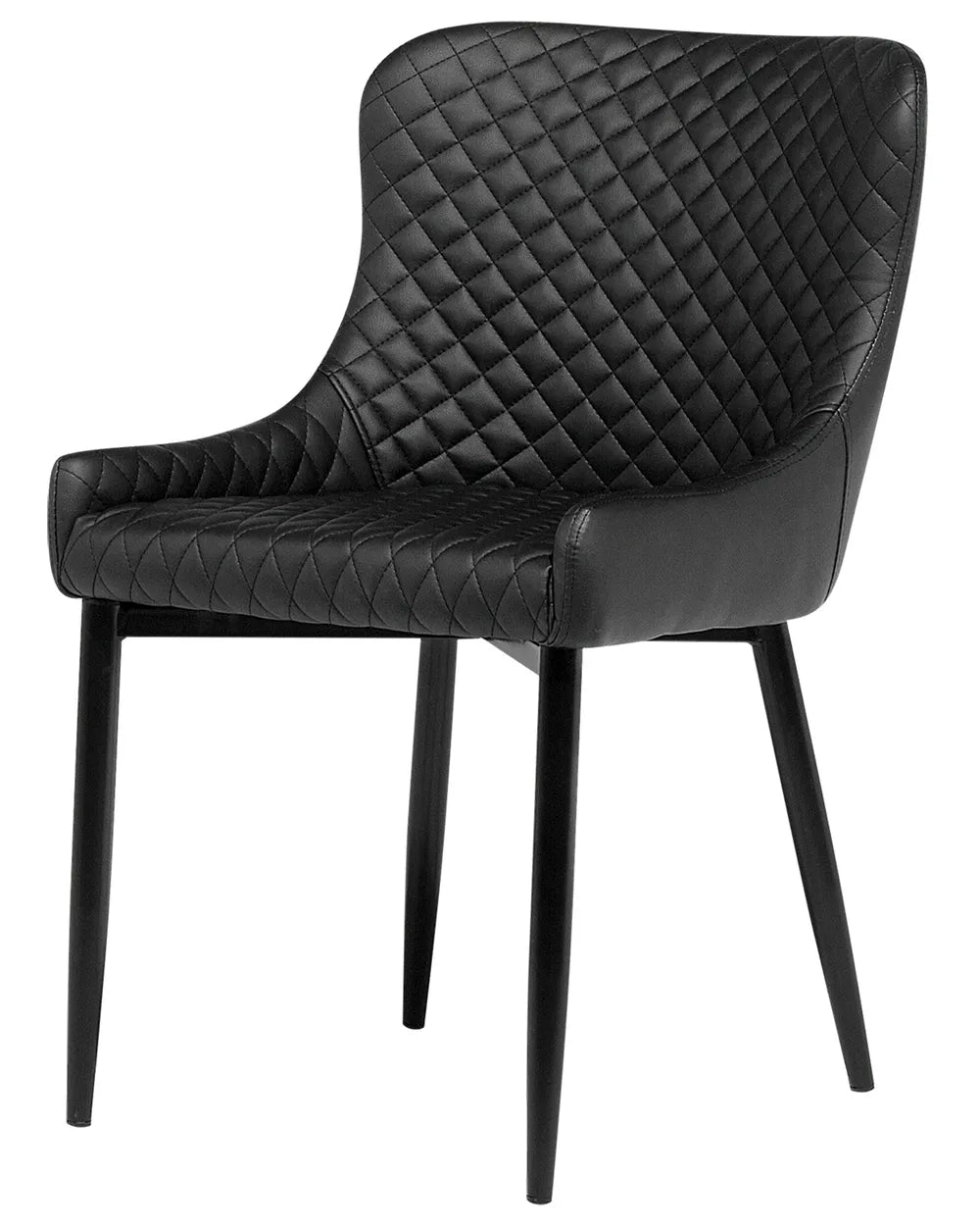 Set of 2 Dining Chairs SOLANO Faux Leather Black