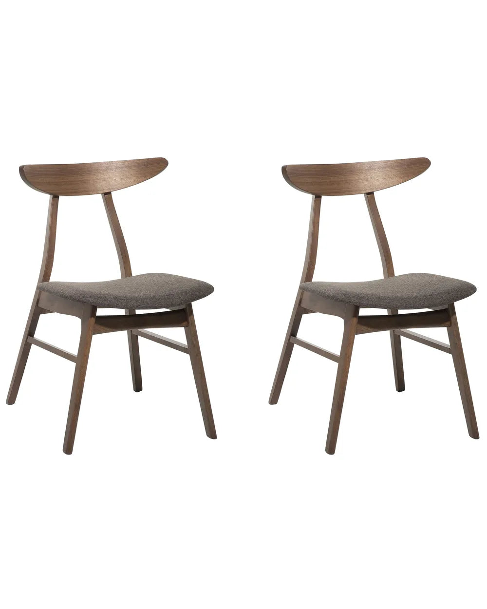 Set of 2 Dining Chairs Lynn Wood Dark Brown/ Grey