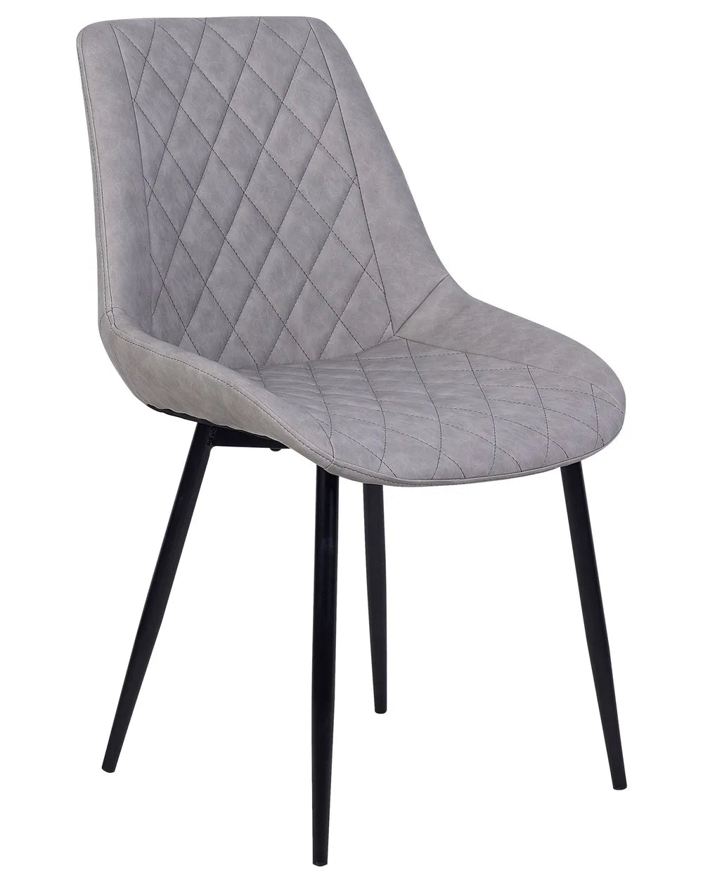 Set of 2 Dining Chairs MARIBEL Faux Leather Light Grey