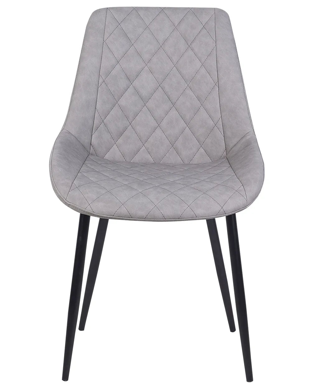 Set of 2 Dining Chairs MARIBEL Faux Leather Light Grey