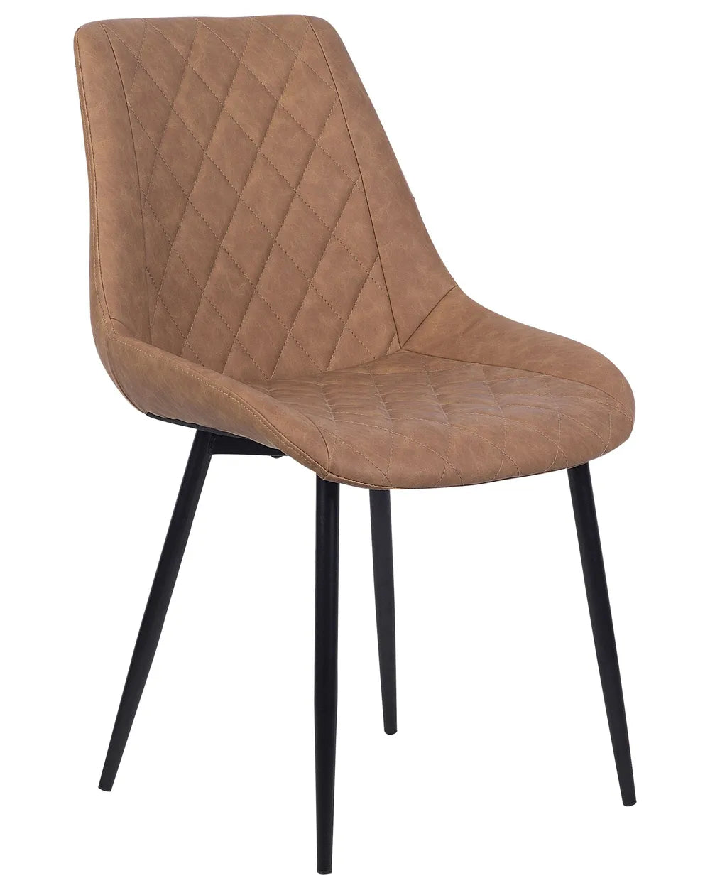 Set of 2 Dining Chairs MARIBEL Faux Leather Golden Brown