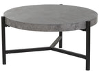 BONITA Round Coffee Table – Grey Concrete Effect, Metal Frame