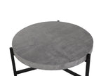 BONITA Round Coffee Table – Grey Concrete Effect, Metal Frame