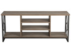 FORRES Industrial TV Stand 140 cm – Brown & Black Media Unit for TVs up to 65 Inch
