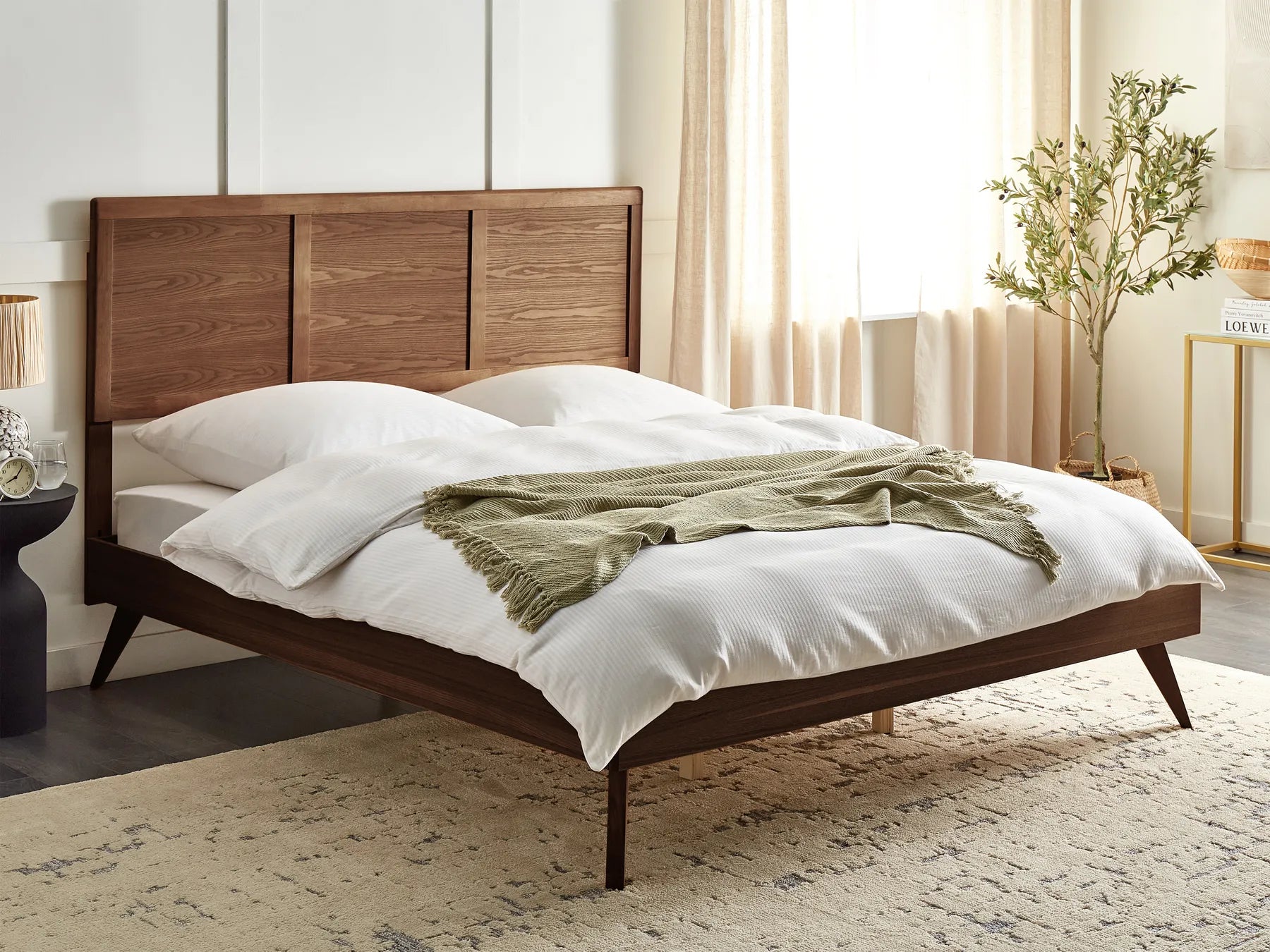 Bed ISTRES 160 x 200 cm (EU King Size) 180 x 200 cm (EU Super King Size) Dark Ash Wood