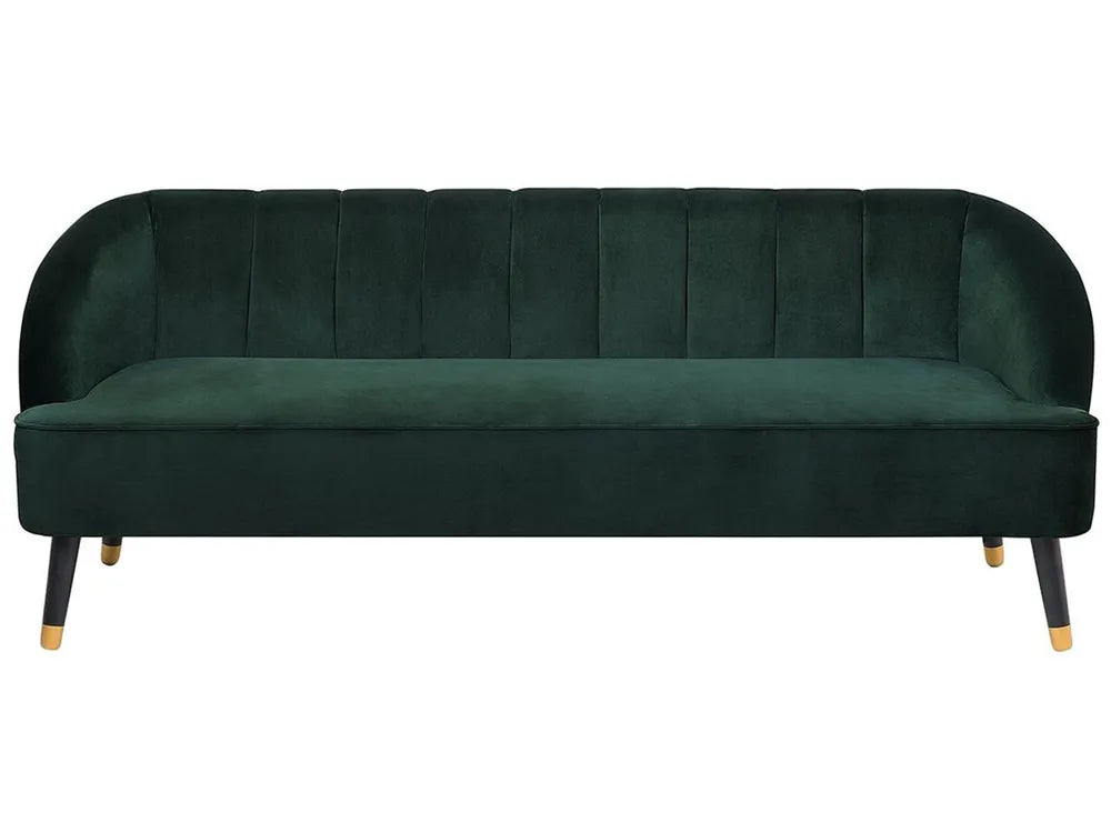 Sofa 3 Seater ALSVAG Velvet Upholstered Sofa, Modern Tufted Design, Seats 3 People, Solid Wood Legs – Available in Blue / Green / Grey