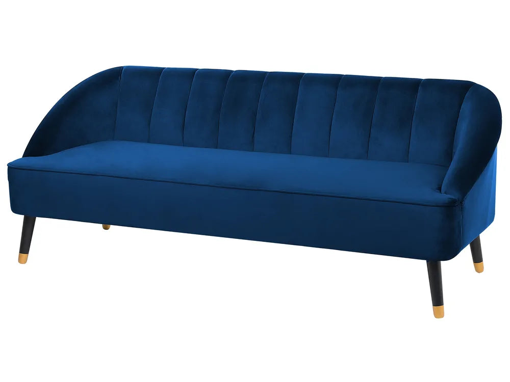 Sofa 3 Seater ALSVAG Velvet Upholstered Sofa, Modern Tufted Design, Seats 3 People, Solid Wood Legs – Available in Blue / Green / Grey
