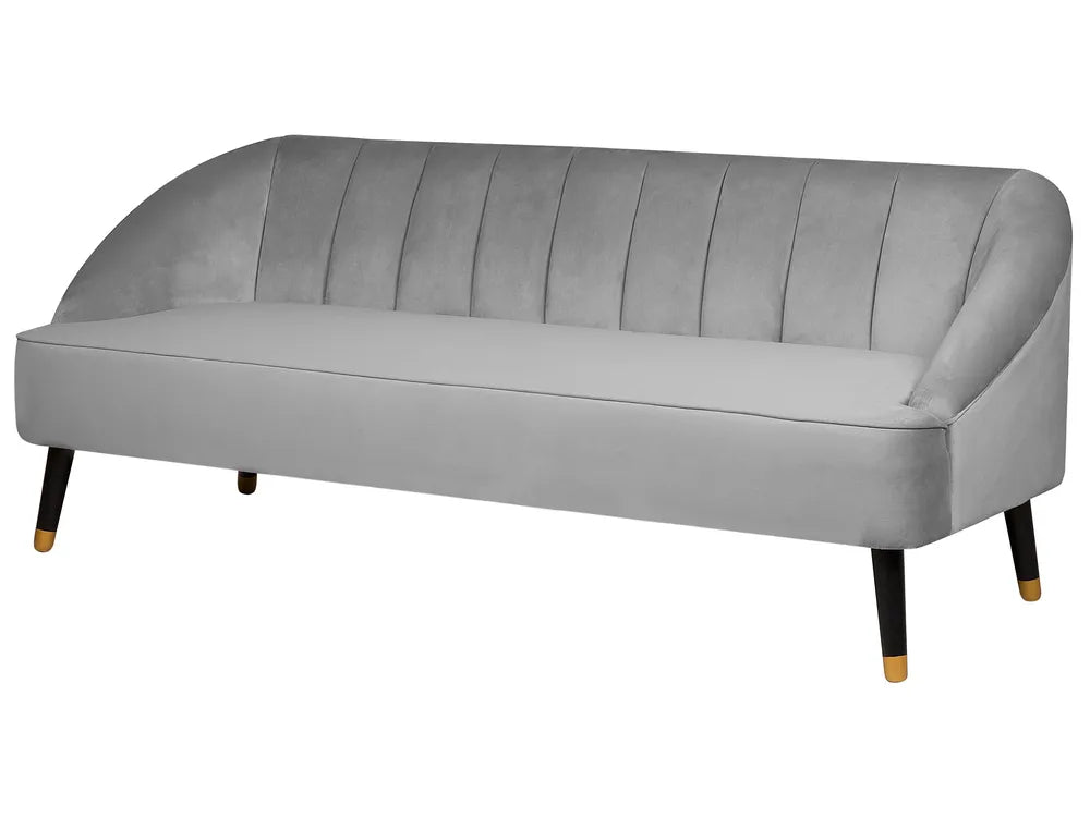 Sofa 3 Seater ALSVAG Velvet Upholstered Sofa, Modern Tufted Design, Seats 3 People, Solid Wood Legs – Available in Blue / Green / Grey