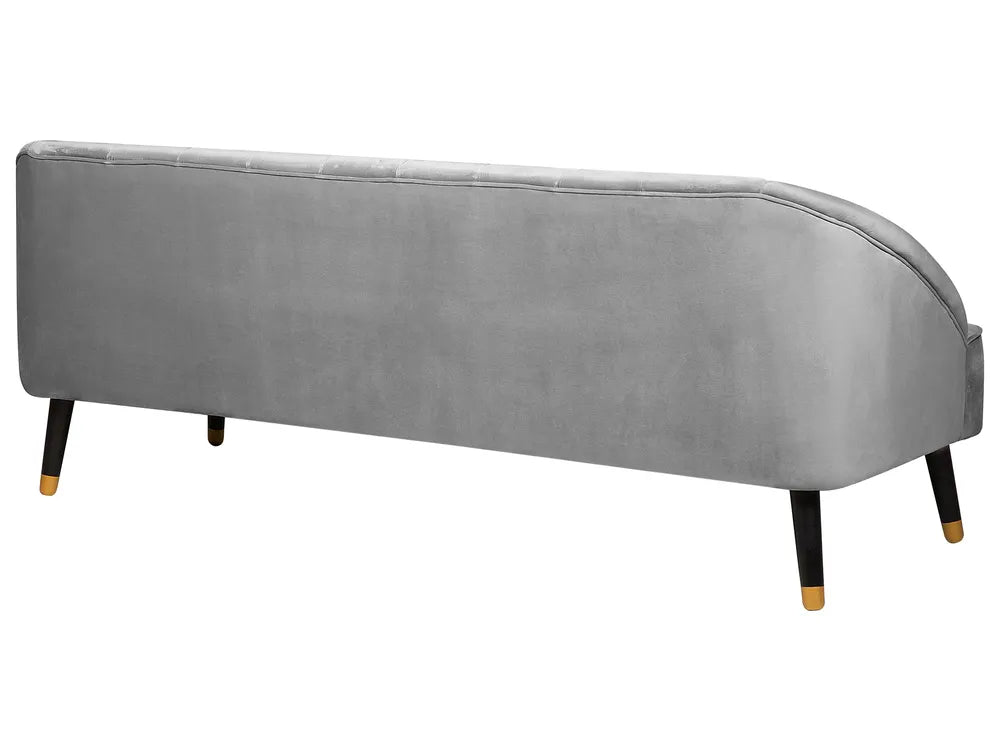 Sofa 3 Seater ALSVAG Velvet Upholstered Sofa, Modern Tufted Design, Seats 3 People, Solid Wood Legs – Available in Blue / Green / Grey