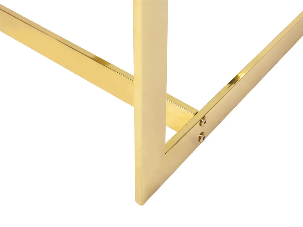 Coffee Table CRYSTAL – Tempered Glass Top, Gold Stainless Steel Frame