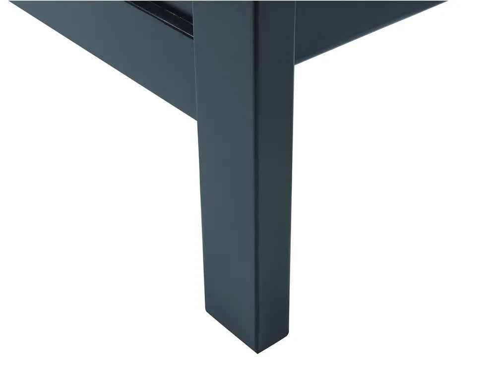 Bed Pine Wood OLIVET Dark Blue – Solid Wooden Slatted Bed Frame, Scandinavian Style