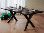 Kitchen Table LISALA Black 180 × 100 cm – Seats up to 8 People