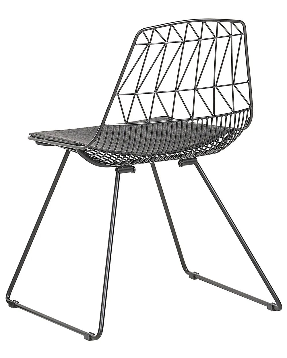 Set of 2 Dining Chairs HARLAN Metal Black with Faux Leather Seat