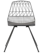 Set of 2 Dining Chairs HARLAN Metal Black with Faux Leather Seat