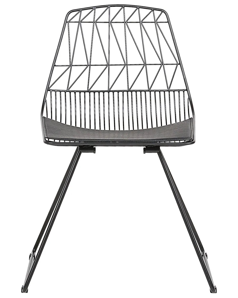 Set of 2 Dining Chairs HARLAN Metal Black with Faux Leather Seat