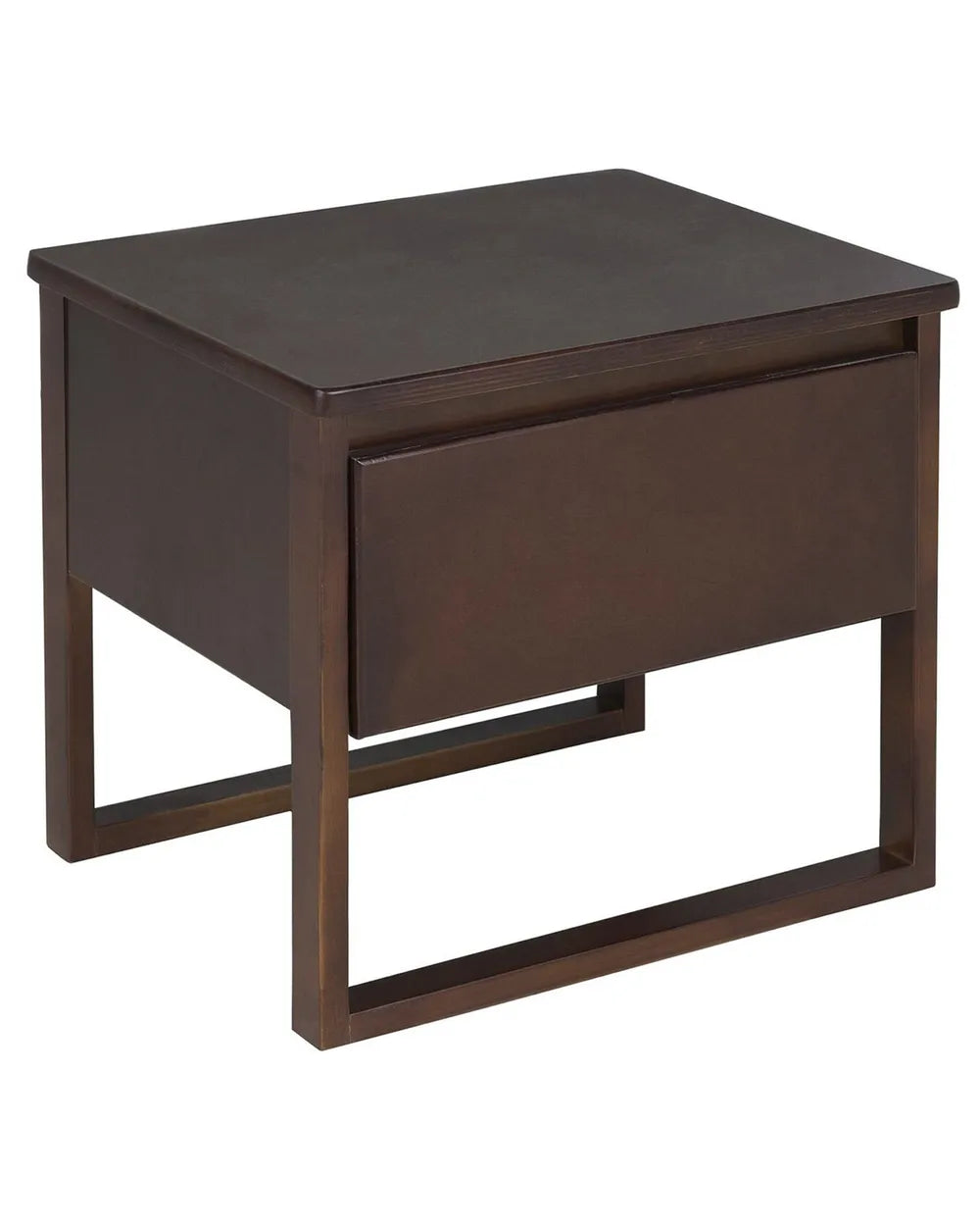 1 Drawer Bedside Table GIULIA, Solid Pine Wood, Dark Brown, 50 x 41 x 43 cm