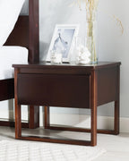 1 Drawer Bedside Table GIULIA, Solid Pine Wood, Dark Brown, 50 x 41 x 43 cm