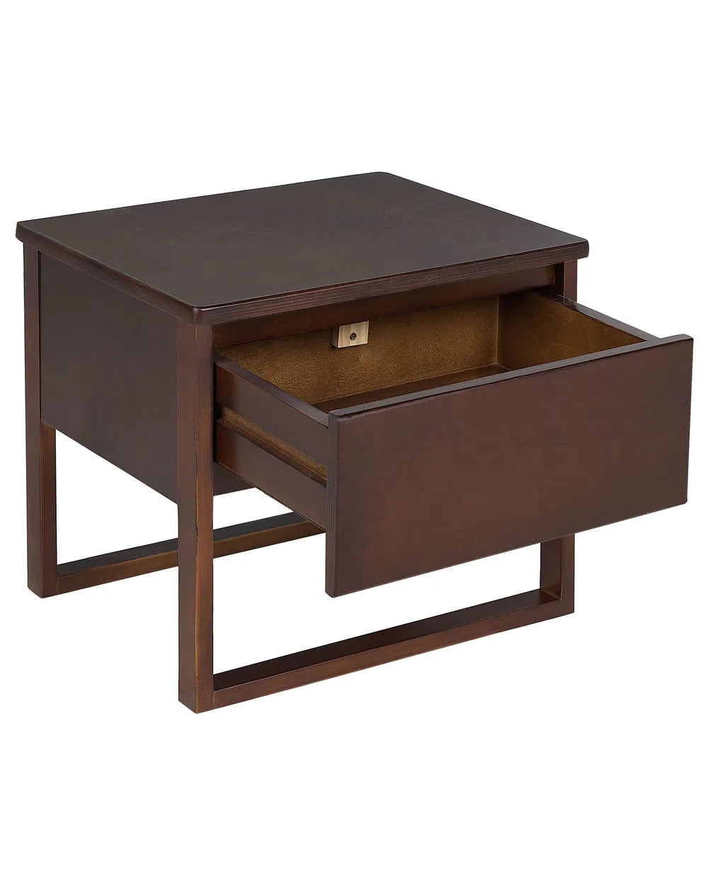 1 Drawer Bedside Table GIULIA, Solid Pine Wood, Dark Brown, 50 x 41 x 43 cm