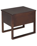 1 Drawer Bedside Table GIULIA, Solid Pine Wood, Dark Brown, 50 x 41 x 43 cm