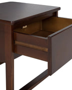 1 Drawer Bedside Table GIULIA, Solid Pine Wood, Dark Brown, 50 x 41 x 43 cm