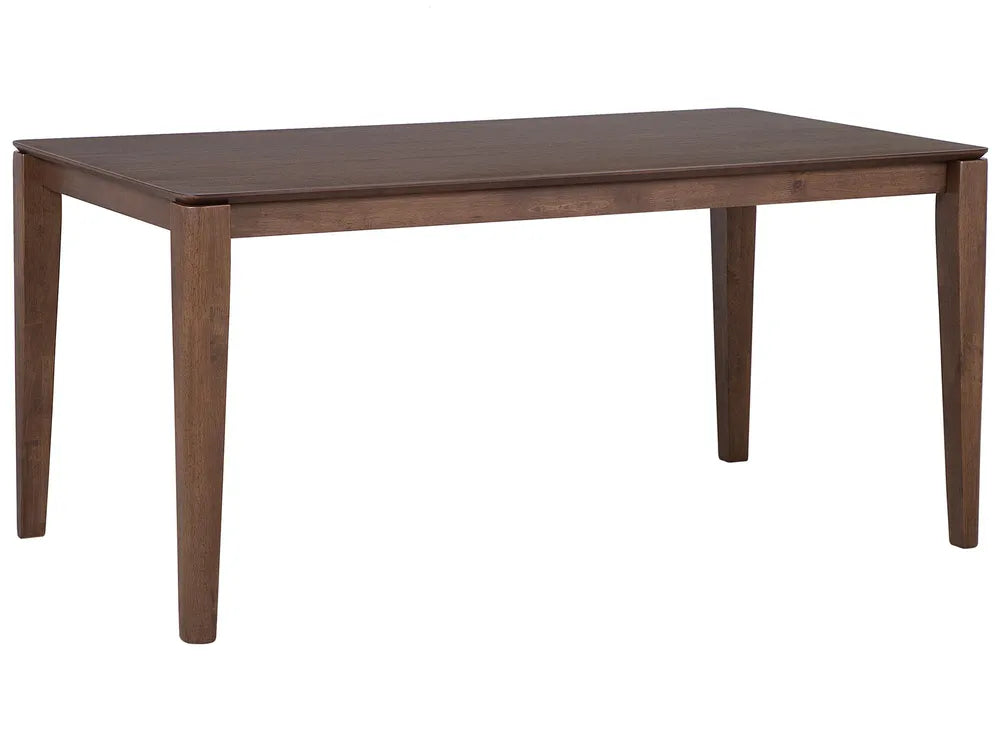 Dining Table LOTTIE Dark Brown 160 x 90 cm, Rectangular Walnut Veneer Table for 6 People