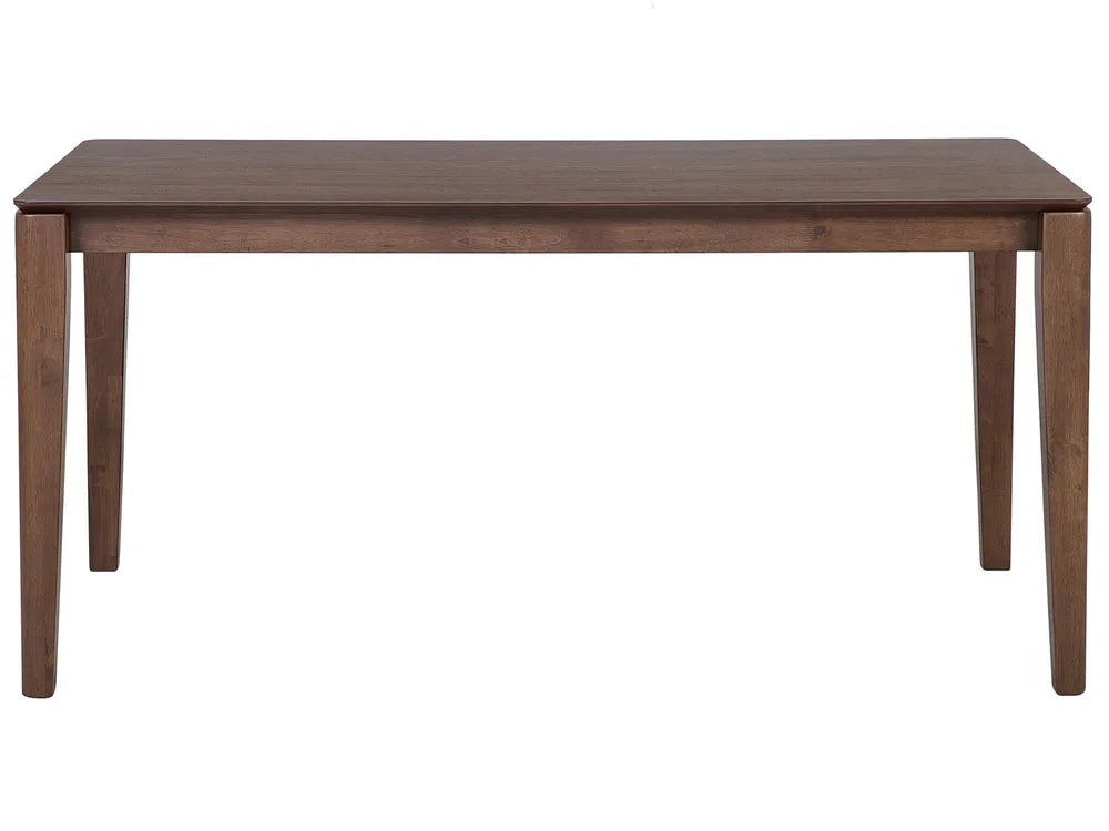 Dining Table LOTTIE Dark Brown 160 x 90 cm, Rectangular Walnut Veneer Table for 6 People
