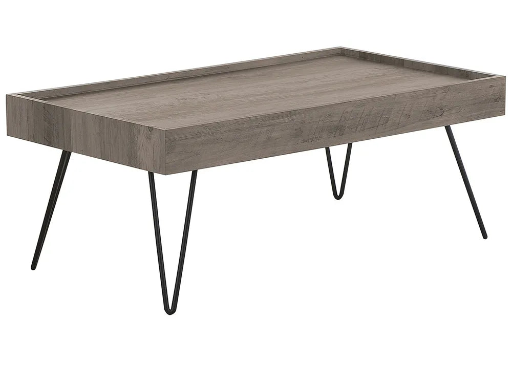 Coffee Table Welton Taupe – Rectangular MDF Top with Metal Legs