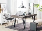 Dining Table ADENA Industrial Style 150×90 cm – Concrete Effect Top, Metal Legs (Grey / Brown / Beige)