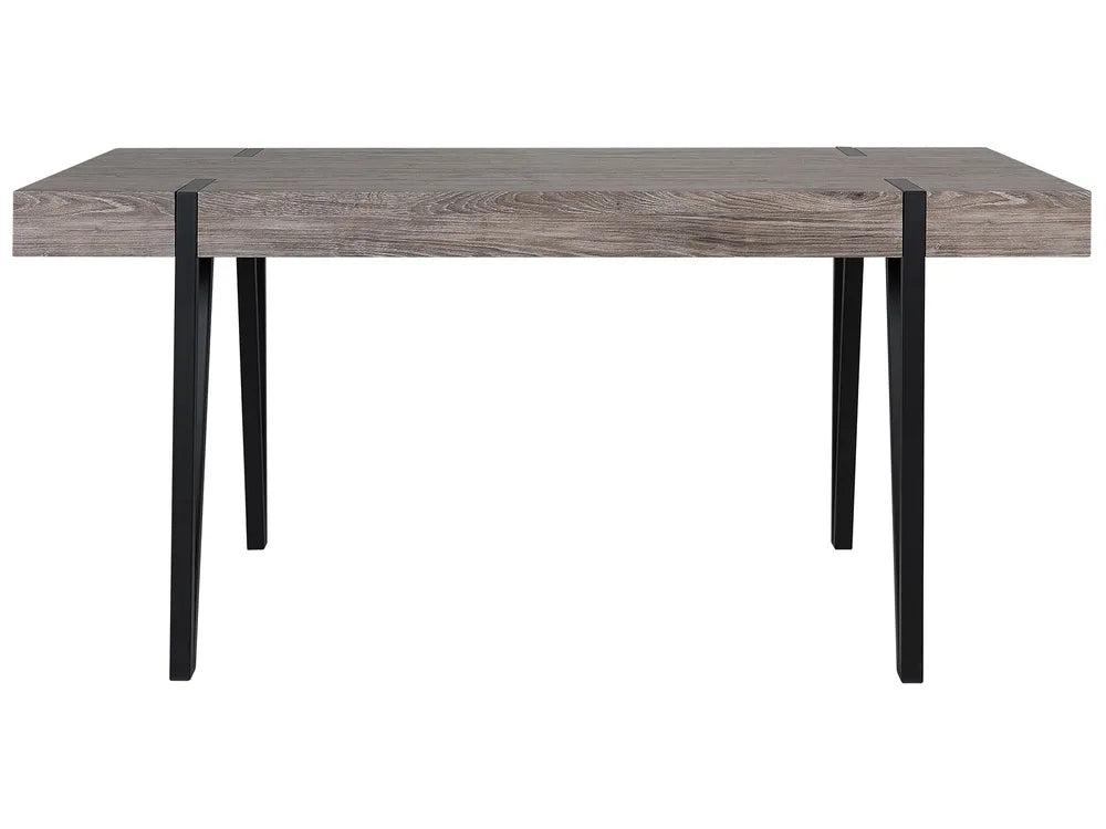 Dining Table ADENA Industrial Style 150×90 cm – Concrete Effect Top, Metal Legs (Grey / Brown / Beige)