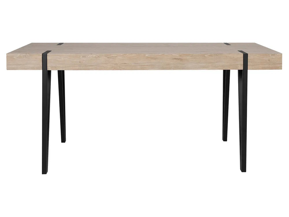 Dining Table ADENA Industrial Style 150×90 cm – Concrete Effect Top, Metal Legs (Grey / Brown / Beige)