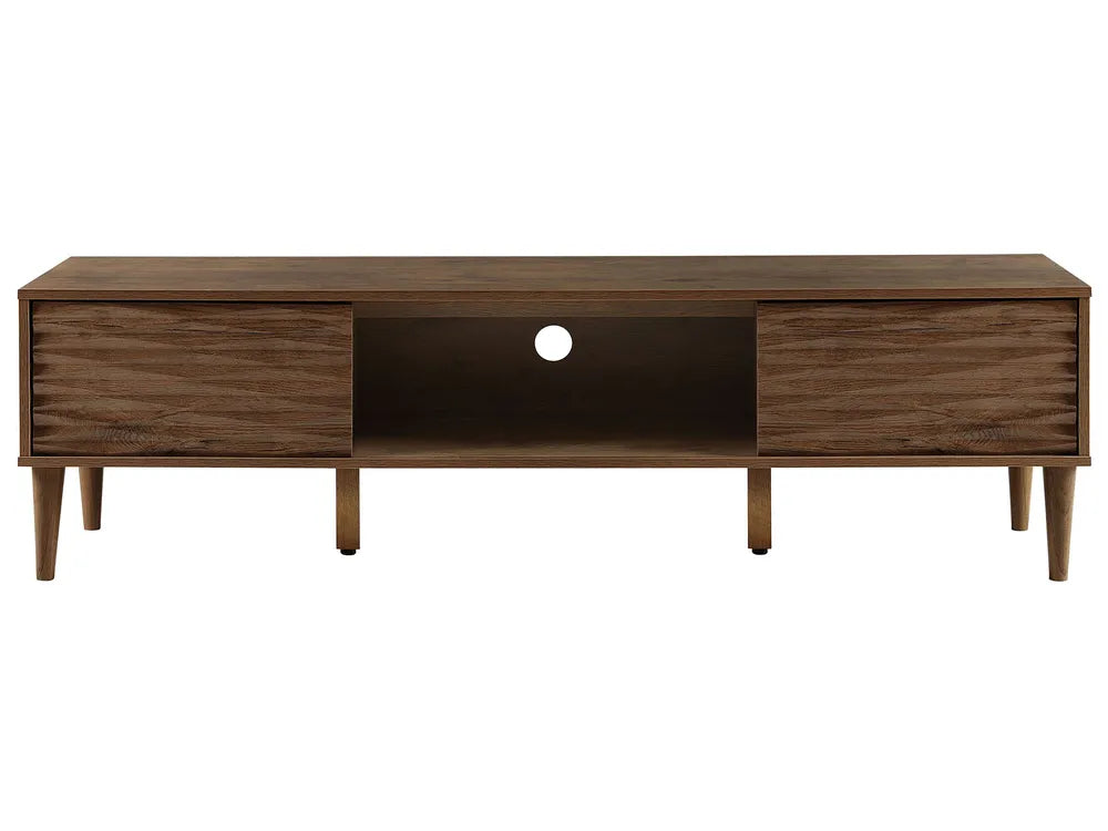 TV Stand KAYAN Dark Brown – Retro Wooden TV Cabinet for TVs up to 70", 160 cm  |  Lilas Living