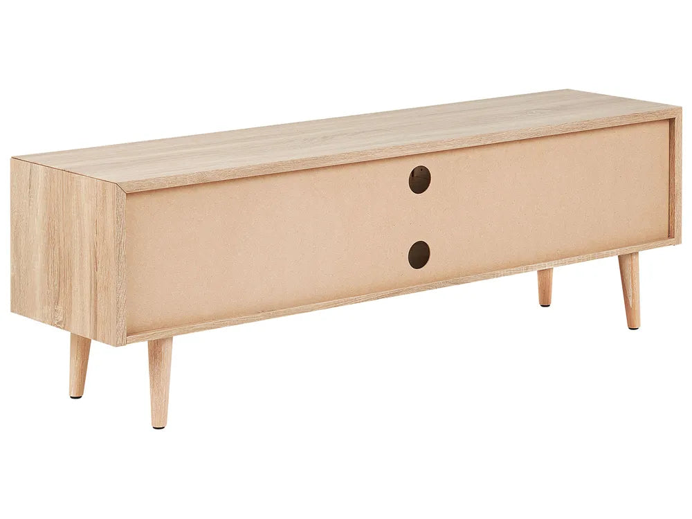 FRANKLIN Retro TV Stand Light Brown – 150 cm TV Cabinet with Storage, Cable Management, for TVs up to 70 Inch