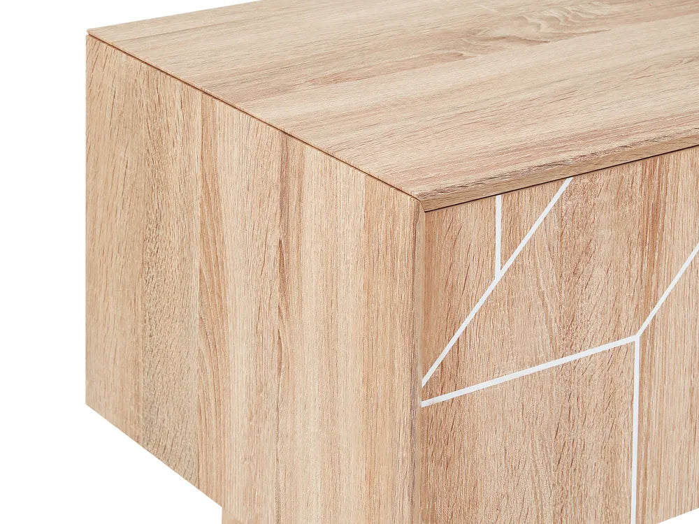 FRANKLIN Retro TV Stand Light Brown – 150 cm TV Cabinet with Storage, Cable Management, for TVs up to 70 Inch