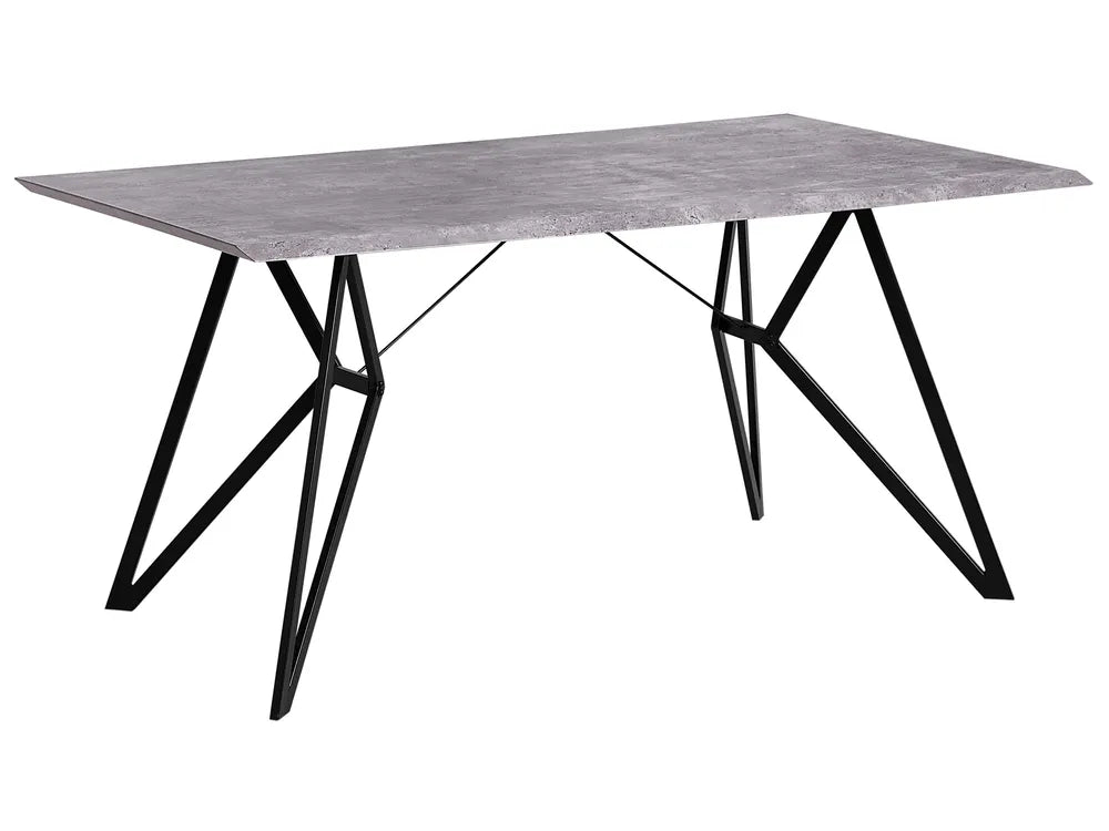 Dining Table BUSCOT Grey Concrete Effect 160 cm x 90 cm