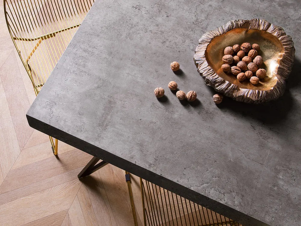 Dining Table BUSCOT Grey Concrete Effect 160 cm x 90 cm